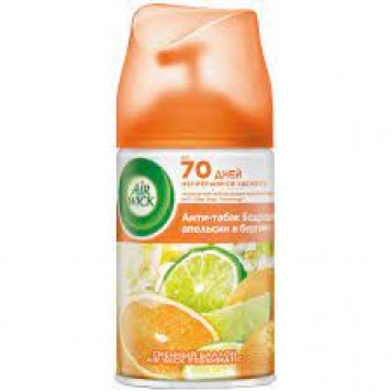 Air Wick Сменный аэрозоль 250мл Антитабак бодрящий апельсин/бергамот