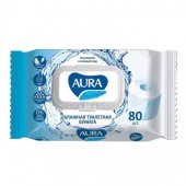 Аура влажная туалетная бумага 80шт Комфорт крышка