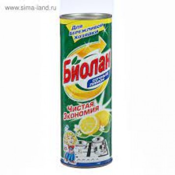 Биолан чистящий порошок Сочный лимон 400гр.(24шт.)