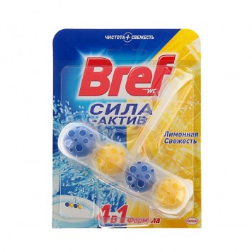 Бреф чистящее средство для унитазов Сила Актив Лимонная свежесть 50гр.