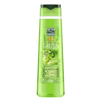 Чистая линия Шампунь 400мл. 2 в1 Хмель и репей.масло