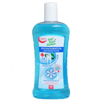 Для Всей Семьи ополаскиватель д/полости рта 500мл Комплексный уход Морозная свежесть 