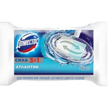 Доместос блок для очищения унитаза 40гр Атлантик)