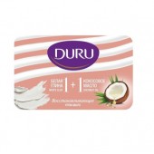 Дуру мыло туалетное 1+1 80 гр Глина/ масло кокос /24