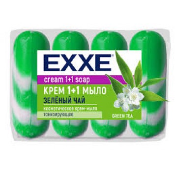 EXXE Косметичское крем-мыло Зеленый чай 1+1 4*75г 