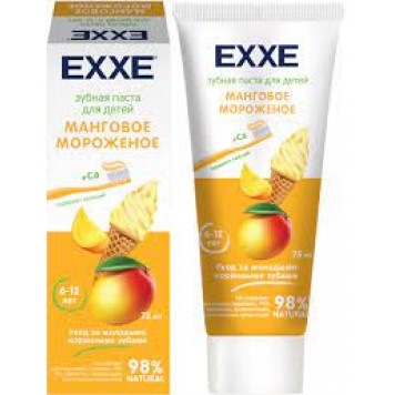 EXXE Зубная паста детская 75мл Манговое мороженое, с 6 лет*12
