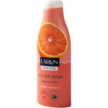 Гель-крем для душа LARUN Superfood 400мл Сочный грейпфрут Свежесть и тонус