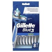 GILLETTE BLUE Simple3 Бритвы одноразовые 8шт													 GILLETTE BLUE Simple3 Бритвы одноразовые 8шт