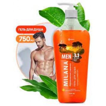Грасс Milana MEN гель д/душа Африканская саванна 750мл
