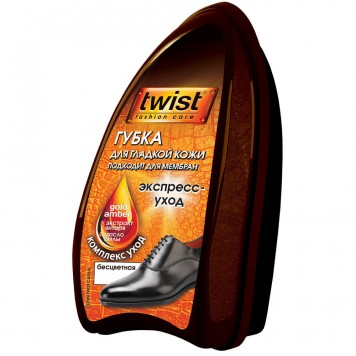 Губка для обуви TWIST  для кожи большая бесцветная