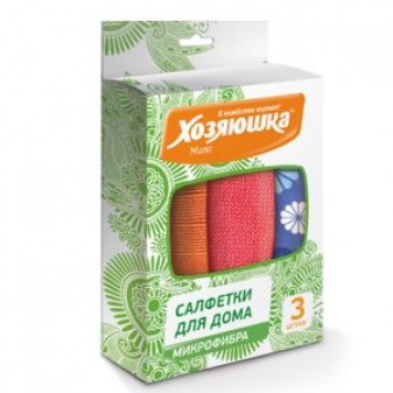 Хозяюшка Набор салфеток микрофибра 30*30,3шт