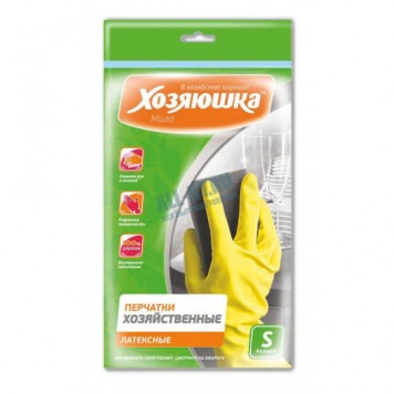 Хозяюшка перчатки латексные  S (12шт)