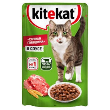 Китекат   85 г пауч Говяд в соусе ЧЗ 1/28 (10251336), шт