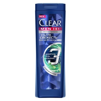 Клеар шампунь 400мл муж Ультра свежесть