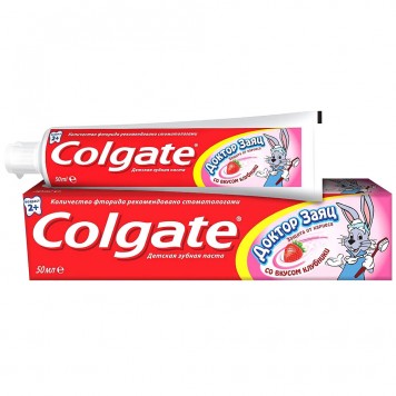 Колгейт З/п  Детская 50мл Доктор Заяц Вкус КЛУБНИКИ 
