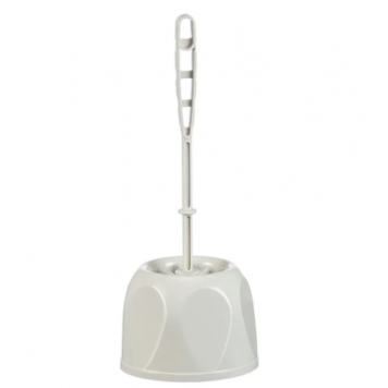 Комплект туалетный Ерш с подставкой Блеск Стандарт Белый ротанг