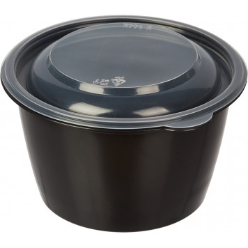 Контейнер Супница с-144 500мл круглый черный 50/300