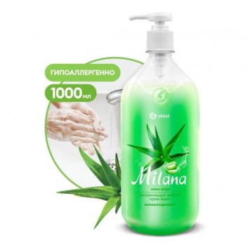 Крем-мыло жидкое Milana 1000 мл Алое и вера дозатор