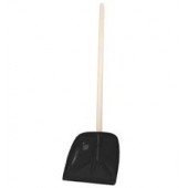 Лопата снегоуборочная 400*400мм Плоская с черенком черная (Интерм)