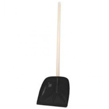 Лопата снегоуборочная 400*400мм Плоская с черенком черная (Интерм)
