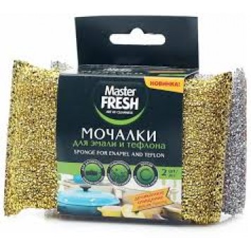 Master FRESH Мочалки д/мытья посуды 2шт д/эмали/тефлона/40																																		