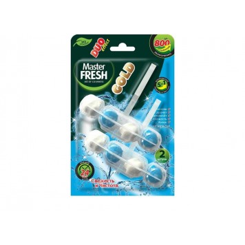 Master FRESH Подвесной блок для унитаза GOLD DUO EFFECT 5в1 Морской, 2шт*24
