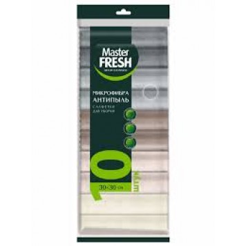 Master FRESH Салфетки антипыль 10шт микрофибра 30*30см (плюш)/6