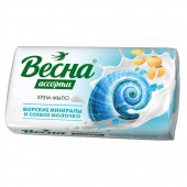 Мыло туалетное ВЕСНА морские минералы и соевое молочко 90гр/чз