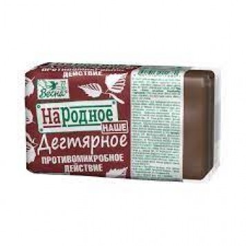 Мыло туалетное ВЕСНА Народное (дегтярное ) 140 г.