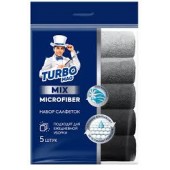 Набор салфеток универсальных TURBOMAG MIX микрофибра 30*30см,  5 шт.  Набор салфеток универсальных TURBOMAG MIX микрофибра 30*30см,  5 шт.