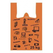 Пакет майка Электрон большой (оранжевый/черный)/50/500/1000