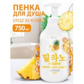 Пенка д/душа Грасс 750мл Milana Ананас и молочный протеин 