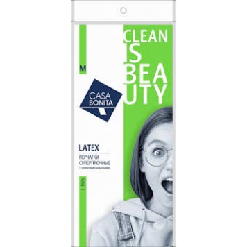 Перчатки хозяйственные CASA BONITA особопрочные с хлопковым напылением (р.M)