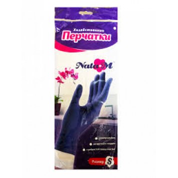 Перчатки резиновые NataM хозяйственные S