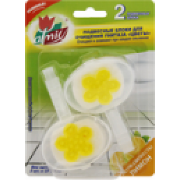 Подвесной блок для очищения унитаза Атмикс Цветы 2*37гр Лимон 