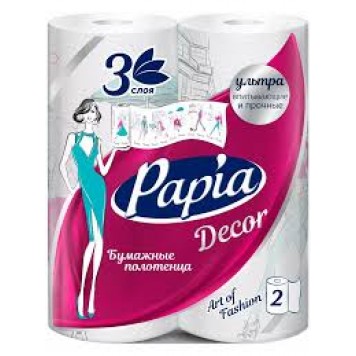 Полотенца бумажные Papia Декор 3сл 2шт 