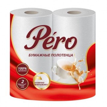 Полотенце Бумажное Pero белое 2сл 2рул/12