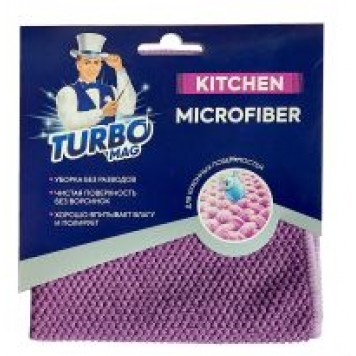 Салфетка для стекл и зеркал Turbomag микрофибра 30*30 1шт 