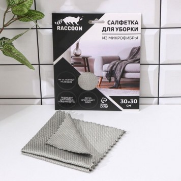 Салфетка для уборки Raccoon Блеск 30*30 микрофибра картонный конверт
