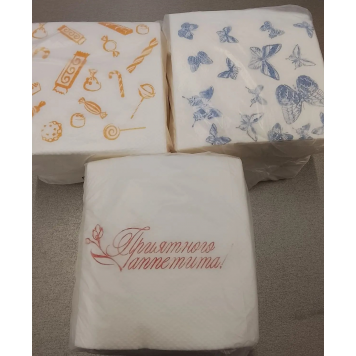 Салфетки бумажные РИСУНОК ассортимент 100шт