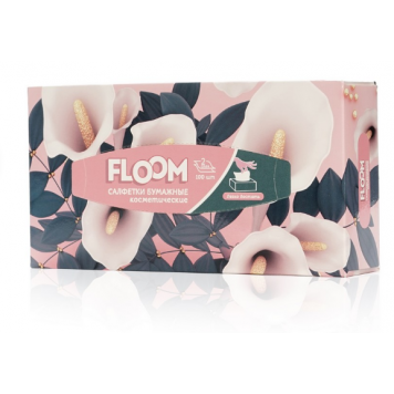 Салфетки бумажные в коробочке 2сл 100шт Floom 