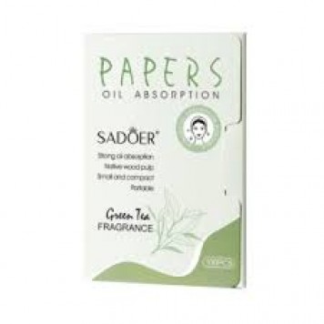 Салфетки для лица SADOER 100шт матирующие с ароматом зеленого чая