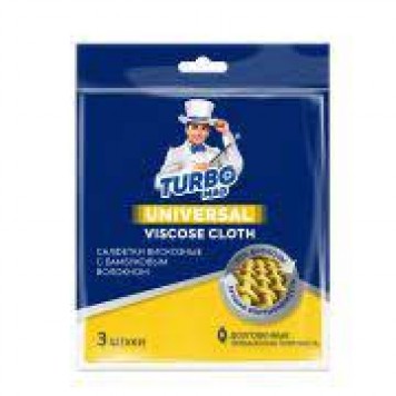 Салфетки вискозные "TURBOMAG" UNIVERSAL 35x35 см, 90 гр/м2 желтые, 5 шт.