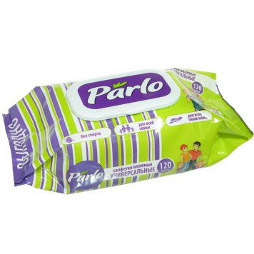 Салфетки влажные PARLO 120шт с крышкой (универсальные для всей семьи)