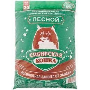 Сибирская кошка наполнитель 20л  Лесной древ. гранулы 10мм