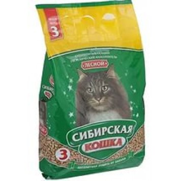 Сибирская кошка наполнитель 3л  Лесной древ.гранулы 10мм