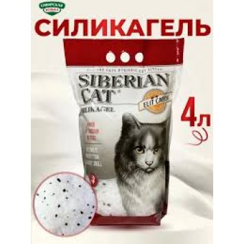Сибирская кошка наполнитель 4л Элитный силикагель Карбон 