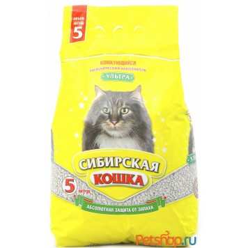 Сибирская кошка наполнитель 5л  Ультра  комкующийся