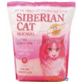 Сибирская кошка наполнитель 8л Элитный силикагель д/привередливых, розовые гранулы 