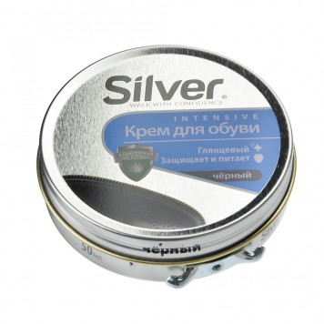 Silver крем-блеск 50мл черн. в железной банке